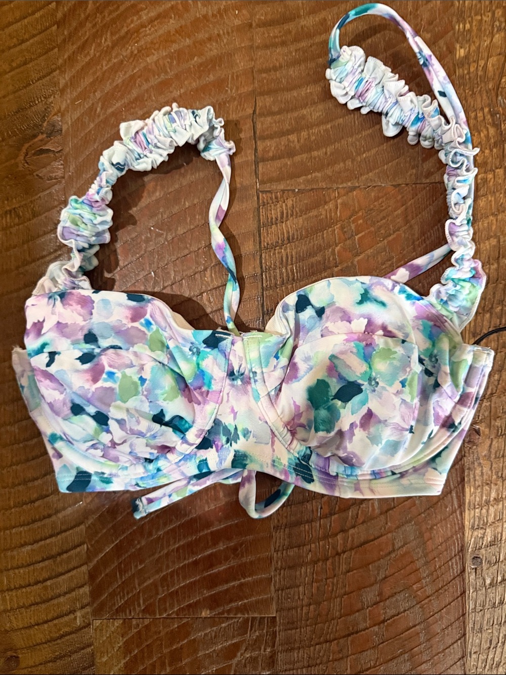 Shade & Shore Multicolor Pastel Floral Bikini Top